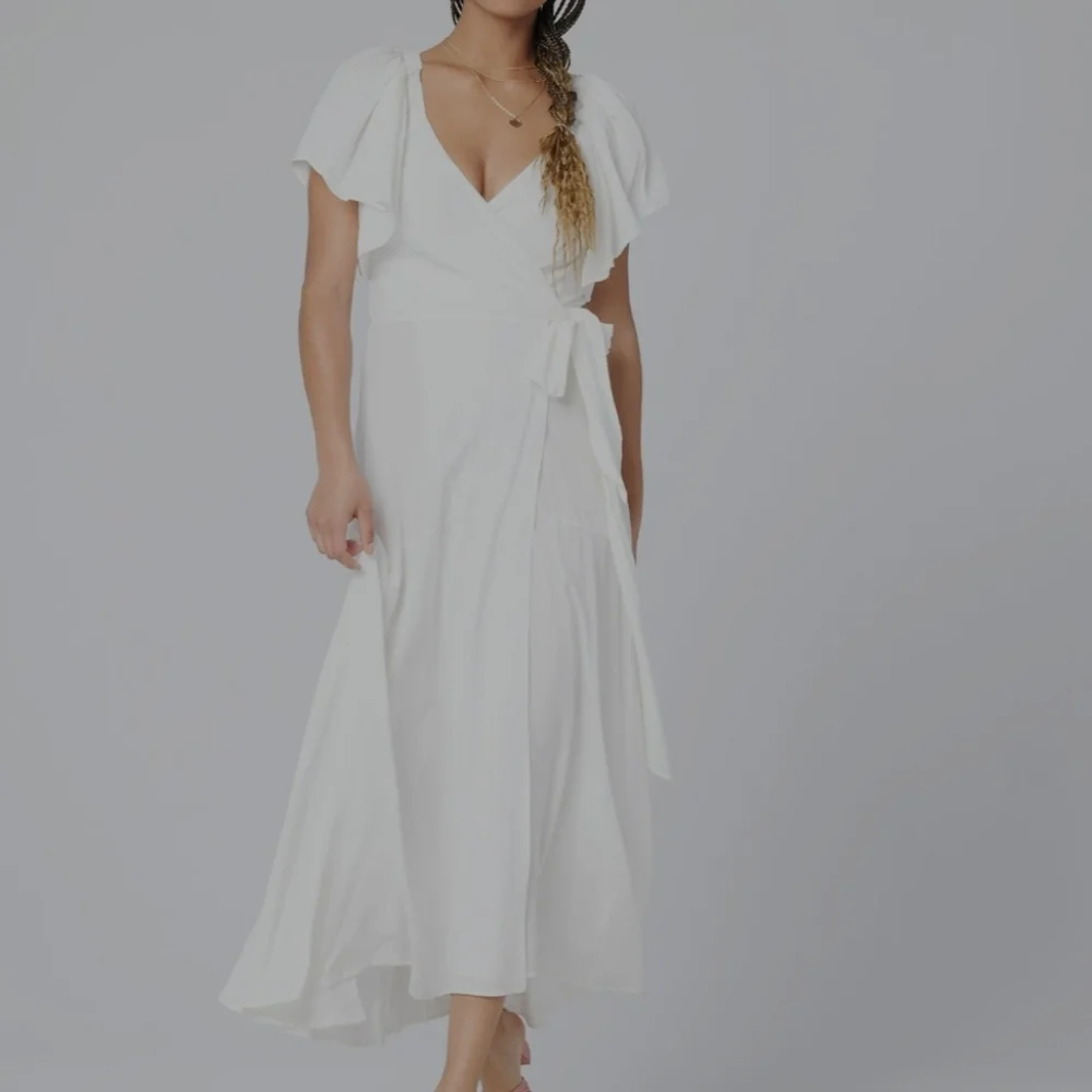 L*Space Cream Off-Shoulder High Low Dress - Picture 8 of 8